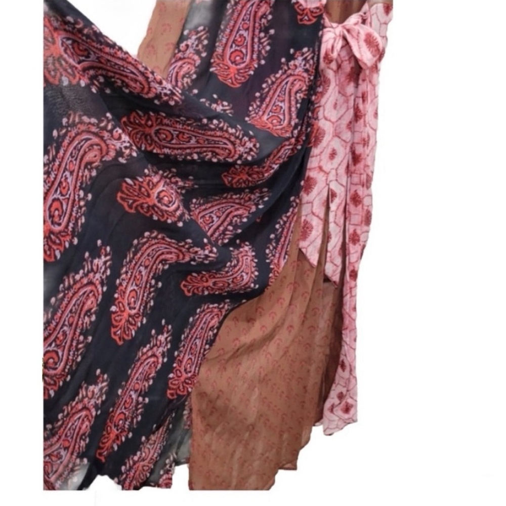 Zara Translucent Mixed Print Midi Dress with Slip (M) - Picture 7 of 12